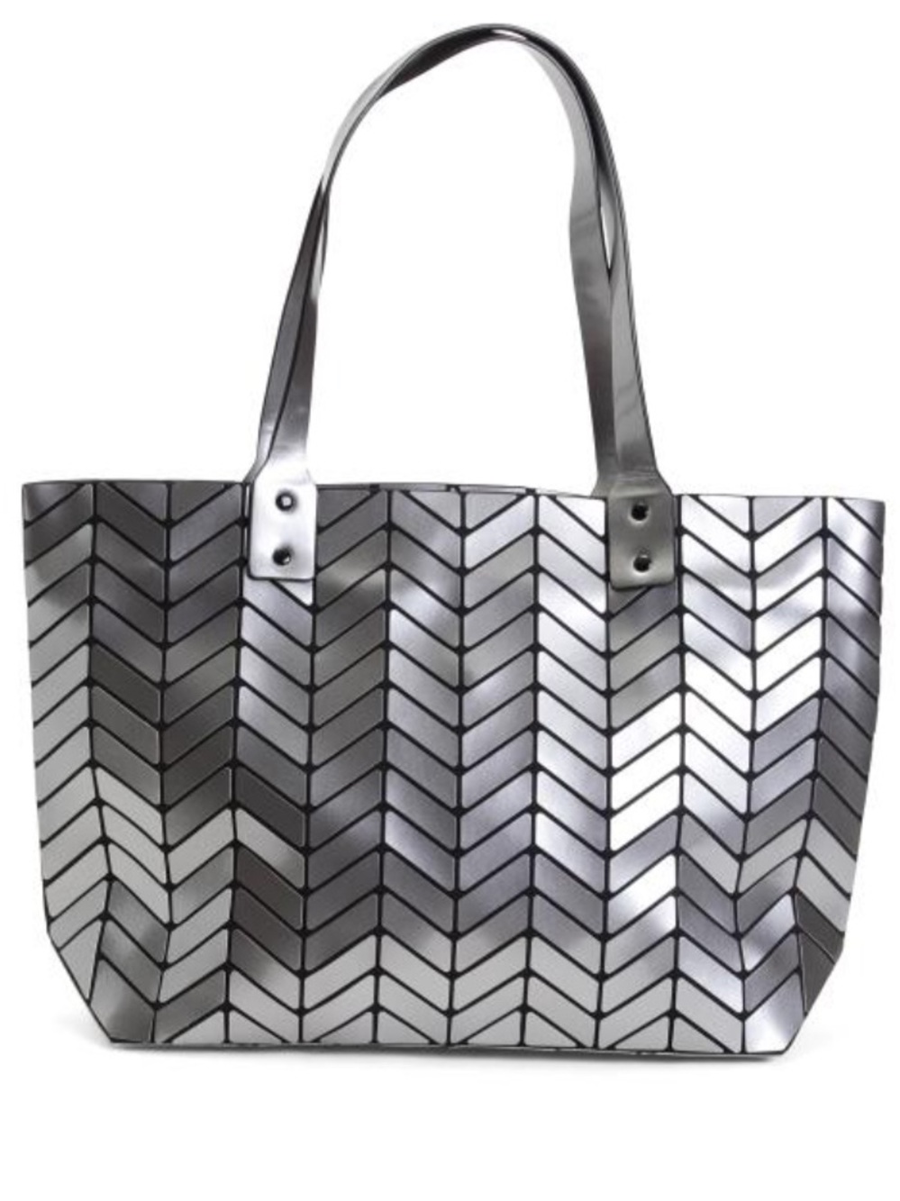 Patrizia Luca Chevron Tote Bag in Silver